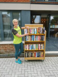 fundraiser with books